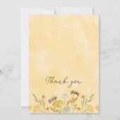 Carte de remerciements Baby shower Fleur sauvage (Dos)