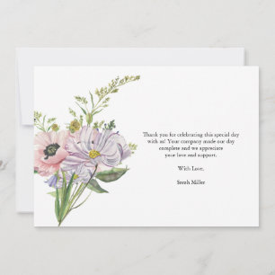 Carte De Remerciements Baby shower fleur sauvage