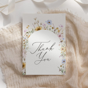 Carte De Remerciements Baby shower Fleur sauvage bébé en fleurs printemps