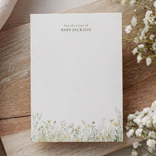 Carte De Remerciements Baby shower fleur sauvage Bee