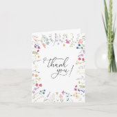 Carte De Remerciements Baby shower fleur sauvage Boho (Devant)