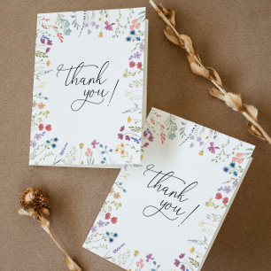 Carte De Remerciements Baby shower fleur sauvage Boho