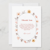 Carte De Remerciements Baby shower Fleur sauvage Boho simple (Devant)