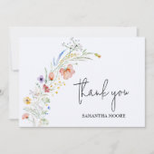 Carte De Remerciements Baby shower fleur sauvage Boy (Devant)