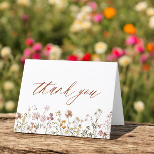 Carte De Remerciements Baby shower fleur sauvage en fleurs