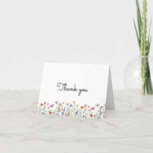 Carte De Remerciements Baby shower Fleur sauvage floral neutre plié