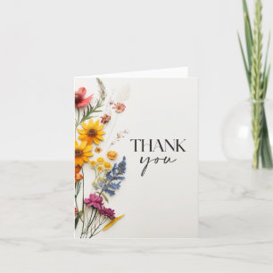 Carte de remerciements Baby shower Fleur sauvage h