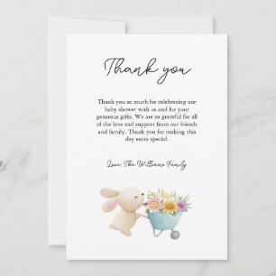 Carte De Remerciements Baby shower Fleur sauvage mignon et simple petit l