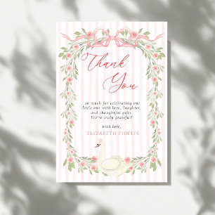 Carte De Remerciements Baby Shower Fleurs de Roses à l'Arc-en-Ciel Rose C