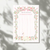 Baby Shower Fleurs de Roses Rose Ruban Cygne Rose