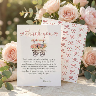 Carte De Remerciements Baby Shower 'Fleurs de Saison'