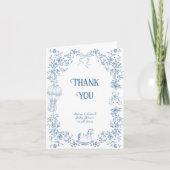Carte De Remerciements Baby shower floral bleu foncé (Devant)