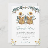 Carte De Remerciements Baby shower Floral Boho (Devant)