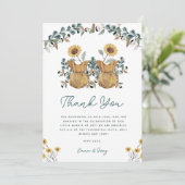 Carte De Remerciements Baby shower Floral Boho (Debout devant)