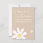 Carte De Remerciements Baby shower Floral Boho Daisy (Devant)
