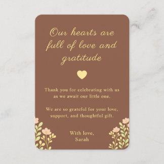 Carte De Remerciements Baby Shower Floral Boho Soleil