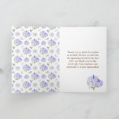 Carte De Remerciements Baby shower Floral Citrouille violet (Intérieur)