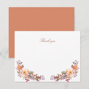 Carte De Remerciements Baby Shower Floral d'Automne / Remerciement pour F