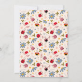 Carte De Remerciements Baby shower floral de Ladybug (Dos)