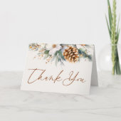 Carte De Remerciements Baby shower Floral de pin d'hiver (Devant)