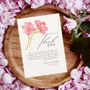 Carte De Remerciements Baby shower floral Fleur sauvage de Bohême