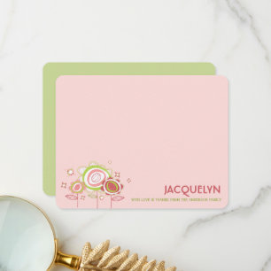 Carte De Remerciements Baby shower Floral Petite Rose douce Fleur