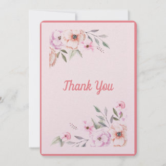 Carte De Remerciements Baby shower floral rose