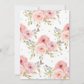Carte De Remerciements Baby shower floral rose (Dos)