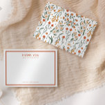 Carte De Remerciements Baby shower floral Super rétro moderne<br><div class="desc">Merci à vos amis et à ceux qui vous sont chers d'être avec vous pendant votre baby shower super rétro avec cette carte de remerciements à thème orange brûlé moderne.</div>