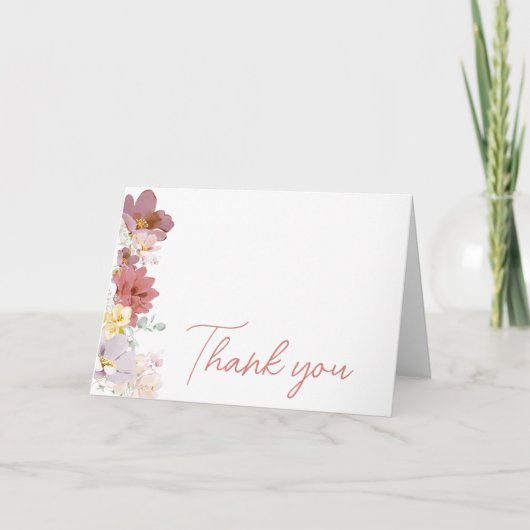 Carte De Remerciements Baby shower Florals Baby Bloom (Devant)