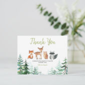 Carte De Remerciements Baby shower forestier (Debout devant)