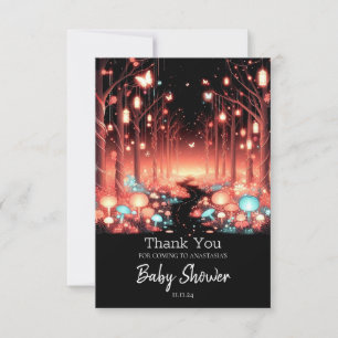 Carte De Remerciements Baby shower forestier boho Little Enchanted