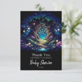 Carte De Remerciements Baby shower Forêt Enchantée Majestic Fun (Debout devant)