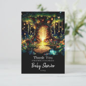 Carte De Remerciements Baby shower Forêt Enchantée Majestueux (Debout devant)