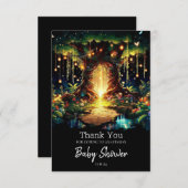 Carte De Remerciements Baby shower Forêt Enchantée Majestueux (Devant / Derrière)