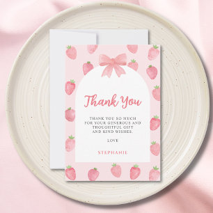 Carte De Remerciements Baby Shower Fraise