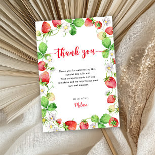 Carte De Remerciements Baby Shower Fraise