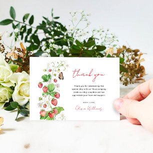 Carte De Remerciements Baby Shower Fraise