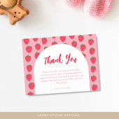 Carte de remerciements Baby shower fraise