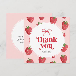 Carte De Remerciements Baby Shower Fruité aux Fraises Sucrées