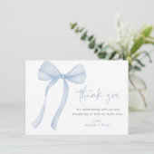 Carte De Remerciements Baby shower Garçon bleu (Debout devant)