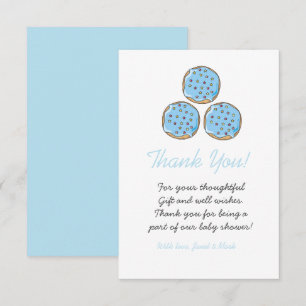Carte De Remerciements Baby shower Garçon bleu mignon