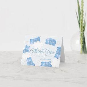 Carte De Remerciements Baby shower Garçon Gummy Bleu