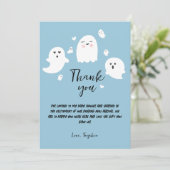 Carte De Remerciements Baby shower garçon Halloween Ghosts mignonne (Debout devant)