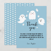 Carte De Remerciements Baby shower garçon Halloween Ghosts mignonne (Devant / Derrière)
