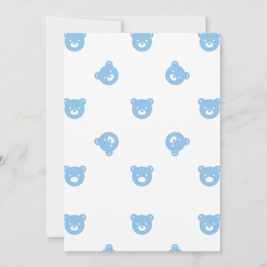 Carte De Remerciements Baby-Shower Garçon Ours en Peluche (Dos)