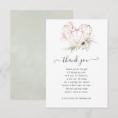 Carte De Remerciements Baby shower géométrique Eucalyptus (Devant / Derrière)