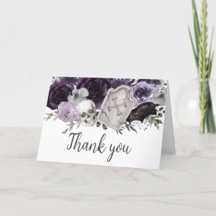 Carte De Remerciements Baby shower gothique floral pourpre