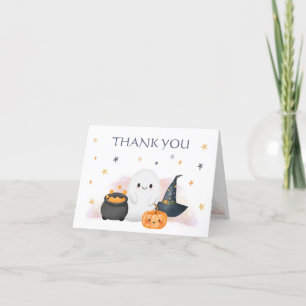 Carte De Remerciements Baby shower Halloween Little Boo