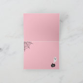 Carte De Remerciements Baby shower Halloween rose (Intérieur)